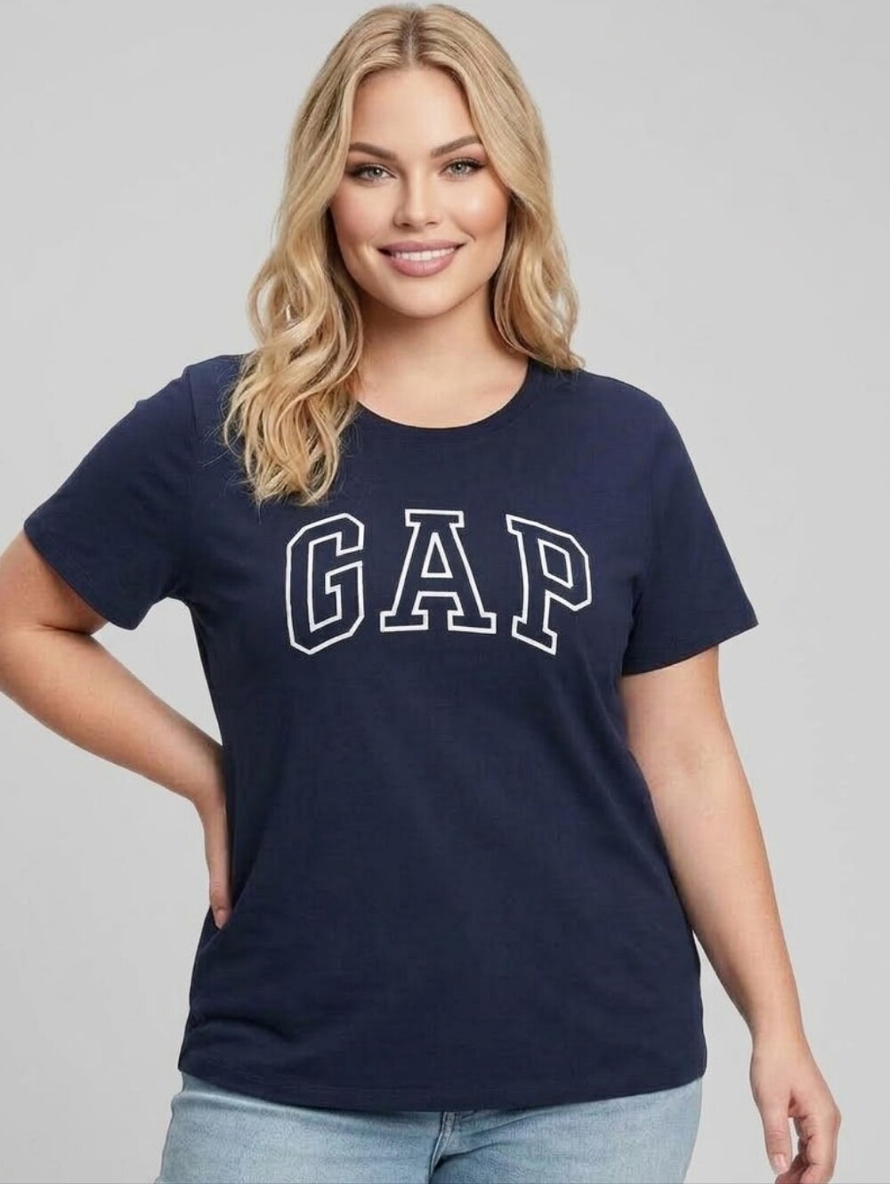 GAP Navy Short Sleeve Tee with White Logo NEW!! XL